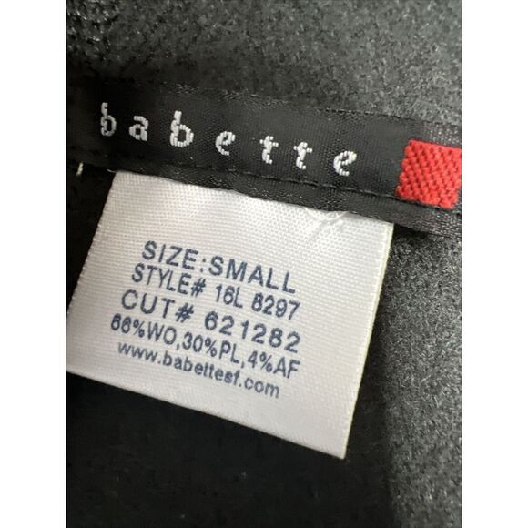 BABETTE SF BLACK PLAID BOILED WOOL BLEND SINGLE BUTTON PLEATED SLEEVE JACKET S - Picture 16 of 16